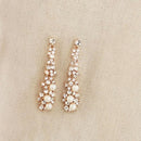Fashion Women Ladies Long Drop Dangle Earring Rhinestone Faux Pearl Decor Ear Jewelry