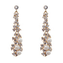 Fashion Women Ladies Long Drop Dangle Earring Rhinestone Faux Pearl Decor Ear Jewelry