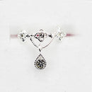 Pair Of Fashionable No Piercing Rhinestone Cartilage Waterdrop Shaped Ear Cuff Wrap Stud
