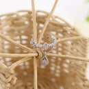 Pair Of Fashionable No Piercing Rhinestone Cartilage Waterdrop Shaped Ear Cuff Wrap Stud