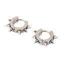 Women Men Fashionable Stainless Steel Punk Cool Hip Hop Stud Cuff Clip On Earring Jewelry Silver 0.39 inch