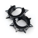 Women Men Fashionable Stainless Steel Punk Cool Hip Hop Stud Cuff Clip On Earring Jewelry Black 0.39 inch