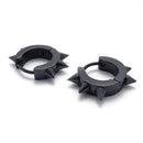 Women Men Fashionable Stainless Steel Punk Cool Hip Hop Stud Cuff Clip On Earring Jewelry Black 0.39 inch