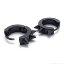 Women Men Fashionable Stainless Steel Punk Cool Hip Hop Stud Cuff Clip On Earring Jewelry Black 0.39 inch