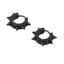 Women Men Fashionable Stainless Steel Punk Cool Hip Hop Stud Cuff Clip On Earring Jewelry Black 0.39 inch