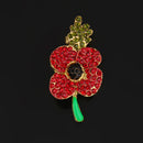 Womens Fashionable Jewelry Alloy Rhinestone Red Blooming Flower Charms Crystal Brooch Pin Breastpin Gift