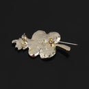 Womens Fashionable Jewelry Alloy Rhinestone Red Blooming Flower Charms Crystal Brooch Pin Breastpin Gift