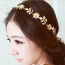 1pc Women's Gold Olive Leaves Flowers Headband Head Clip Wedding