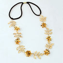 1pc Women's Gold Olive Leaves Flowers Headband Head Clip Wedding