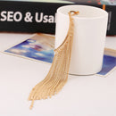 1PC Crystal Heart Chain Tassel Ear Cuff Wrap Statement Clip Earring Left Ear
