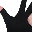 Professional Billiards Left Hand 3 Fingers Stretchable Gloves Snooker Pool Cue Shooters Glove Black