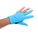 Professional Billiards Left Hand 3 Fingers Stretchable Gloves Snooker Pool Cue Shooters Glove Blue