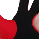 Professional Billiards Left Hand 3 Fingers Stretchable Gloves Snooker Pool Cue Shooters Glove Red