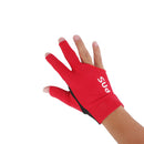 Professional Billiards Right Hand 3 Fingers Stretchable Gloves Snooker Pool Cue Shooters Glove Red