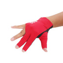 Professional Billiards Right Hand 3 Fingers Stretchable Gloves Snooker Pool Cue Shooters Glove Red