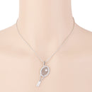 Crystal Rhinestone Tennis Racket Design Pendant Necklace Chain Unisex