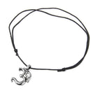 Fashion Silver Sanskrit Yoga Gymnastics Pendant Necklace Black Rope Chain Jewelry