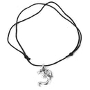 Fashion Silver Sanskrit Yoga Gymnastics Pendant Necklace Black Rope Chain Jewelry