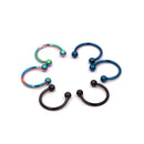 3 Pairs Stainless Steel Horseshoe Circular Ball Septum Lip Nose Ear Piercing Jewelry