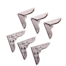 6Pcs Blouse Shirt Metallic Metal Pointed Collar Clips Wing Tips Silver