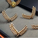 Punk Alloy Metal Carved Gold Wheat Women Shirt Clip Jewelry Collar Brooch Pin Tip