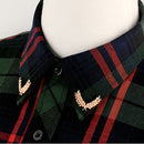Punk Alloy Metal Carved Gold Wheat Women Shirt Clip Jewelry Collar Brooch Pin Tip