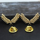 Punk Alloy Metal Carved Gold Wheat Women Shirt Clip Jewelry Collar Brooch Pin Tip