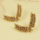 Punk Alloy Metal Carved Gold Wheat Women Shirt Clip Jewelry Collar Brooch Pin Tip