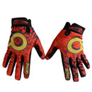Anti-Slip Soft Breathable Quick-Drying Mesh Fabric Outdoor Sports Cycling Bike Bicycle Full Finger Gloves For Men Women Red Yellow M