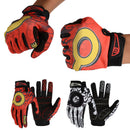 Anti-Slip Soft Breathable Quick-Drying Mesh Fabric Outdoor Sports Cycling Bike Bicycle Full Finger Gloves For Men Women Red Yellow M
