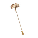 Vintage Gingko Leaf Lapel Stick Pin Suit Tie Hat Scarf Brooch Pin Gold
