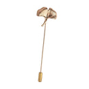 Vintage Gingko Leaf Lapel Stick Pin Suit Tie Hat Scarf Brooch Pin Gold