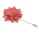 Men Fashionable Handcrafted Peony Flower Tie Lapel Brooch Pin Peach