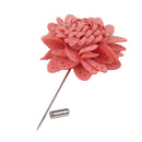 Men Fashionable Handcrafted Peony Flower Tie Lapel Brooch Pin Peach