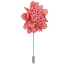 Men Fashionable Handcrafted Peony Flower Tie Lapel Brooch Pin Peach