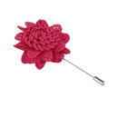Men Fashionable Handcrafted Peony Flower Tie Lapel Brooch Pin Rose