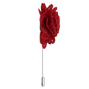 Men Fashionable Handcrafted Peony Flower Tie Lapel Brooch Pin Red