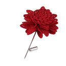 Men Fashionable Handcrafted Peony Flower Tie Lapel Brooch Pin Red