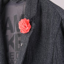 Handmade Men Flower Brooch Pin Lapel Boutonniere Stick T-Shirt Decor Peach