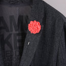 Handmade Men Flower Brooch Pin Lapel Boutonniere Stick T-Shirt Decor Peach