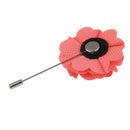 Handmade Men Flower Brooch Pin Lapel Boutonniere Stick T-Shirt Decor Peach