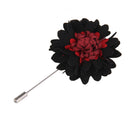 Handmade Men Flower Brooch Pin Lapel Boutonniere Stick T-Shirt Decor Wine Red Black