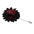 Handmade Men Flower Brooch Pin Lapel Boutonniere Stick T-Shirt Decor Wine Red Black
