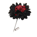 Handmade Men Flower Brooch Pin Lapel Boutonniere Stick T-Shirt Decor Wine Red Black