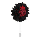 Handmade Men Flower Brooch Pin Lapel Boutonniere Stick T-Shirt Decor Wine Red Black