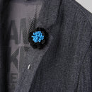 Handmade Men Flower Brooch Pin Lapel Boutonniere Stick T-Shirt Decor Black