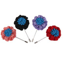 Handmade Men Flower Brooch Pin Lapel Boutonniere Stick T-Shirt Decor Black