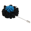 Handmade Men Flower Brooch Pin Lapel Boutonniere Stick T-Shirt Decor Black