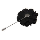 Handmade Men Flower Brooch Pin Lapel Boutonniere Stick T-Shirt Decor Black