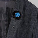 Handmade Men Flower Brooch Pin Lapel Boutonniere Stick T-Shirt Decor Black